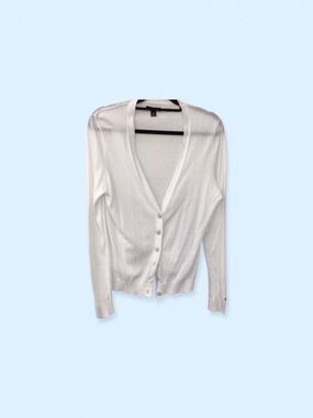 Tommy Hilfiger White V-Neck Button Cardigan